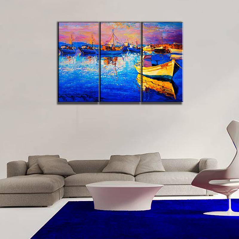 5 Panels Canvas Painting of a beautiful boat – Framer