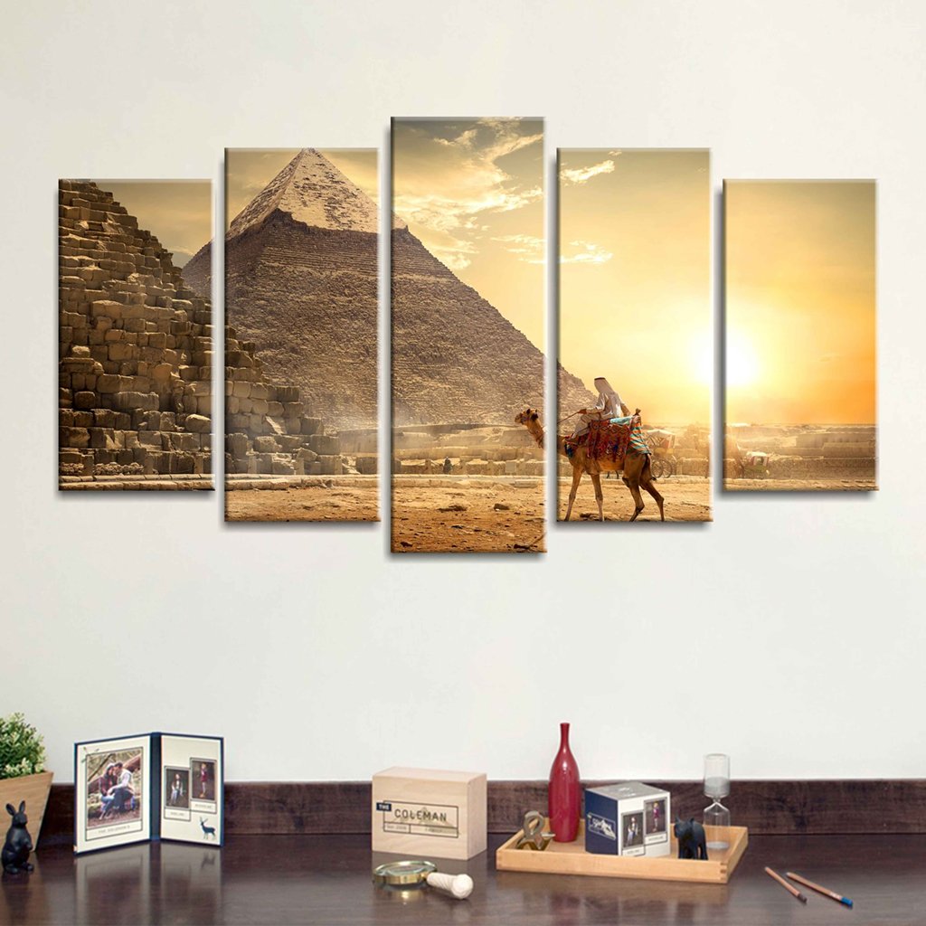 4 Panel Canvas Set of Pyramids in egyptian desert – Framer